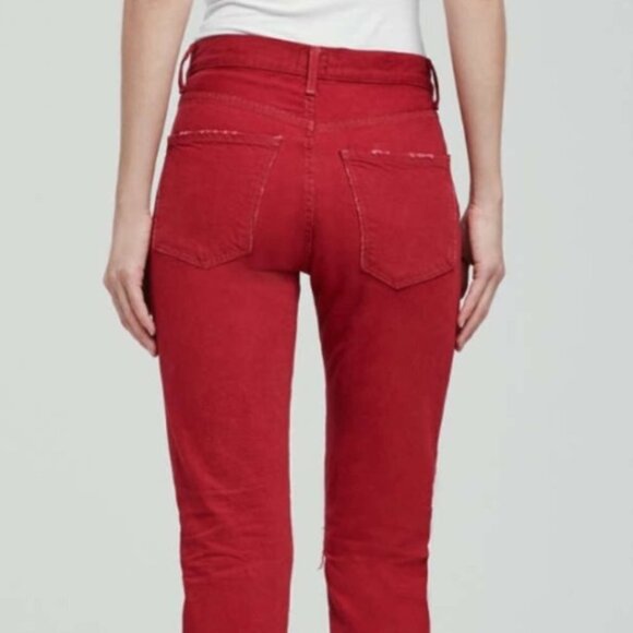 NWT Citizens of Humanity red high rise straight leg crop jeans, 23 - Picture 9 of 15